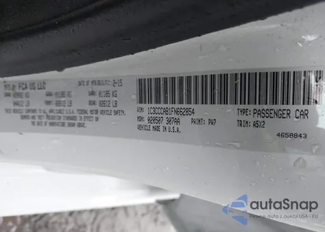 2015 Chrysler 200 Limited из США, поврежденный, VIN 1C3CCCAB1FN662854